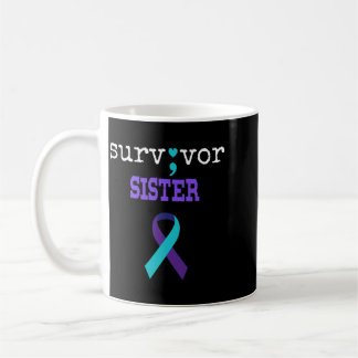 Taza De Café Regalo de punto y coma de hermana superviviente de