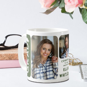 Taza De Café Regalo de recuerdo de graduación con 3 fotos para