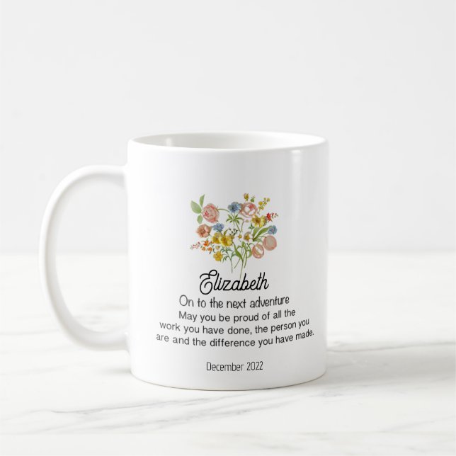 Taza De Café Regalo de retiro personalizado Mug (Izquierda)