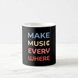 Taza De Café Regalo de retro Music Lover - Haz música por todas