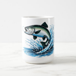 Taza De Café Regalo de Salmón Saltando Salpicadura para Pescado