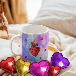 Taza De Café Regalo de San Valentín para Perro Boxer Azul Púrpu