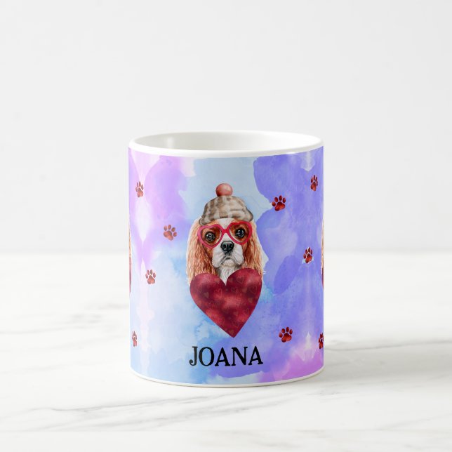 Taza De Café Regalo de San Valentín para perro Cavalier Spaniel (Centro)