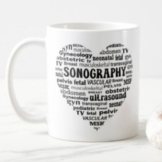 Taza De Café Regalo de sonógrafo de corazón negro de especialid