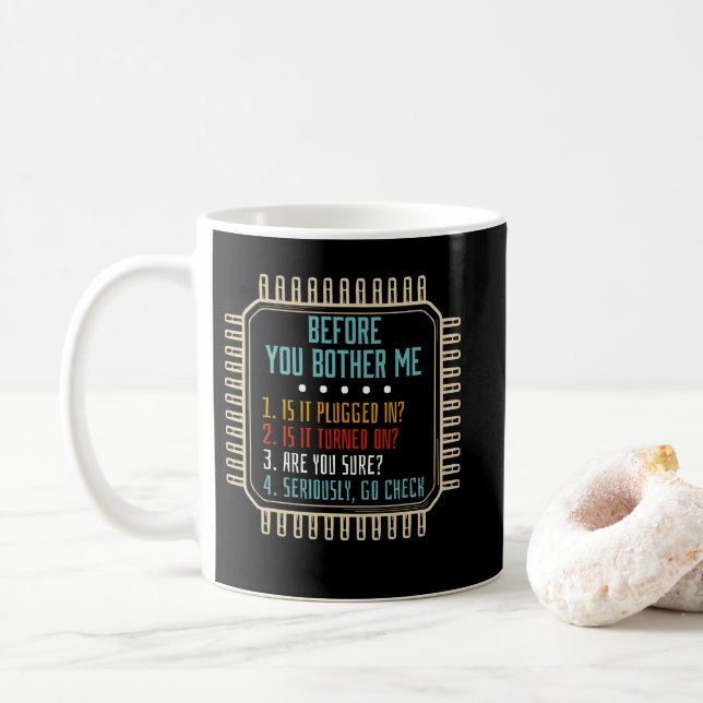 Taza De Café Regalo de soporte técnico técnico de tecnología de (Con donut)