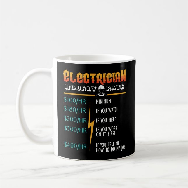Taza De Café Regalo De Tarifa Horaria Para Electricista Diverti (Izquierda)