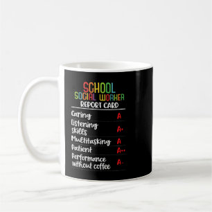Taza De Café Regalo de tarjeta de informe de trabajador social
