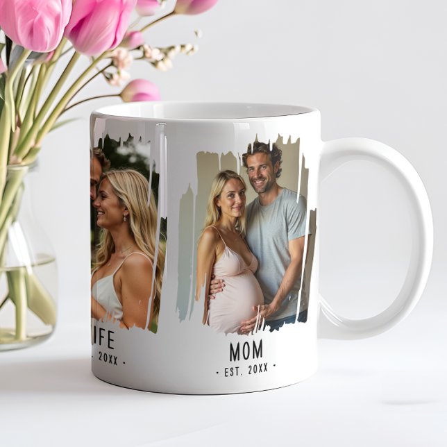 Taza De Café Regalo de texto de fotos de madres y Personalizado (Subido por el creador)