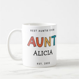 Taza De Café Regalo de tía Retro personalizado a la mejor tía d