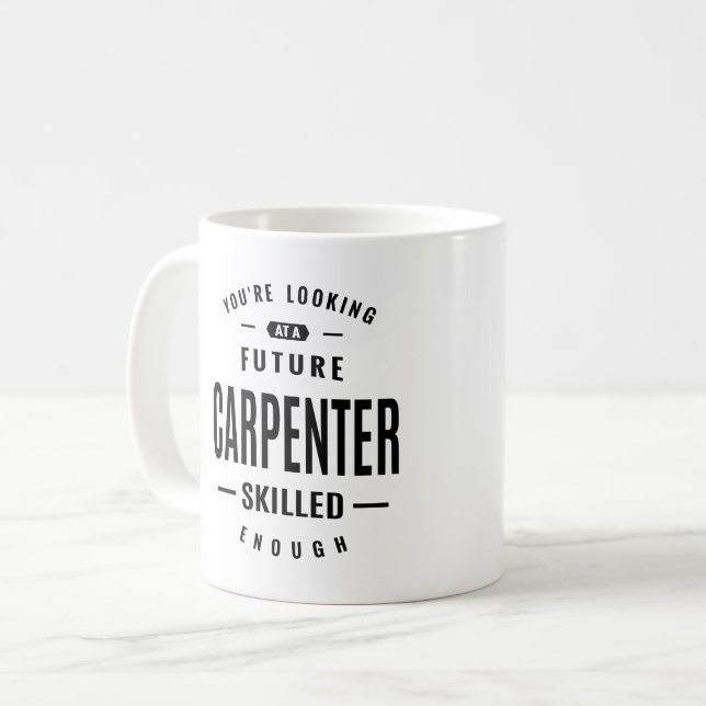 Taza De Café Regalo de título de trabajo de carpintero (Anverso izquierdo)