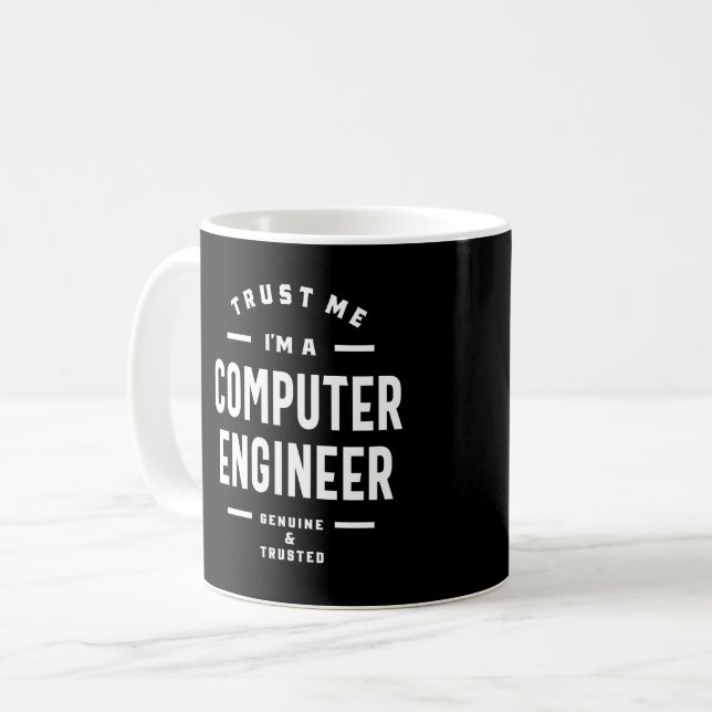 Taza De Café Regalo de títulos de trabajo de ingeniero de compu (Anverso izquierdo)