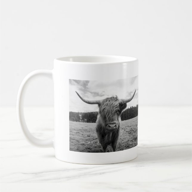 Taza De Café Regalo de vaca de Escocia en tierras altas (Izquierda)