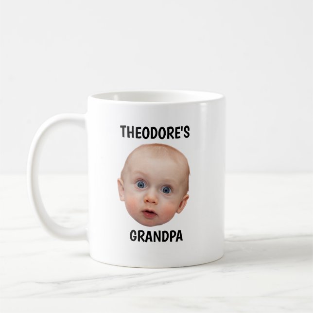 Taza De Café Regalo del abuelo Mug, foto personalizada de cara  (Izquierda)