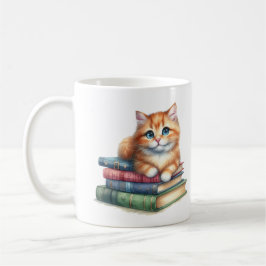 Taza De Café Regalo del amante de los libros: Gato en los libro