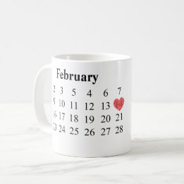 Taza De Café Regalo del aniversario - calendario y anillos