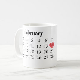 Taza De Café Regalo del aniversario - calendario y anillos