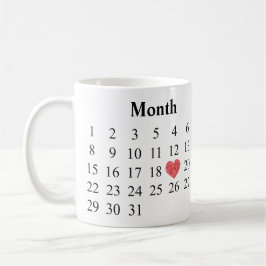 Taza De Café Regalo del aniversario - calendario y anillos