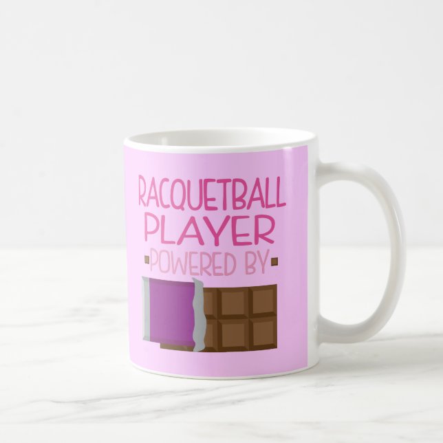 Taza De Café Regalo del chocolate del jugador del Racquetball (Derecha)