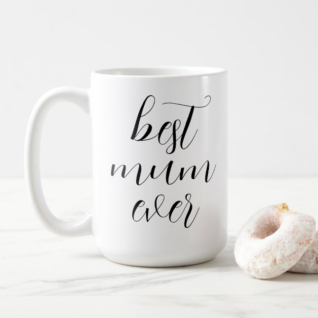 Taza De Café Regalo del Día de la Madre con la mejor escritura  (Con donut)