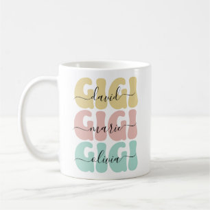Taza De Café Regalo del Día de la Madre con nombres de nietos p