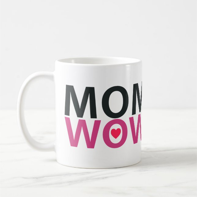 Taza De Café Regalo del Día de la Madre de MAMÁ WOW (Izquierda)