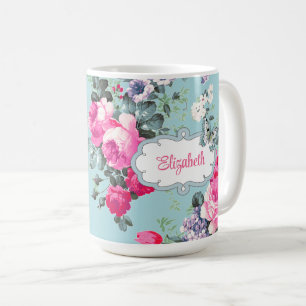 Taza De Café Regalo del Día de la Madre de Rosas Mariposas y Vi