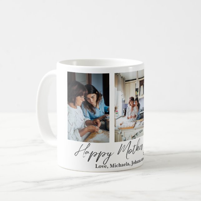 Taza De Café Regalo del Día de la Madre del collage de fotos (Anverso izquierdo)