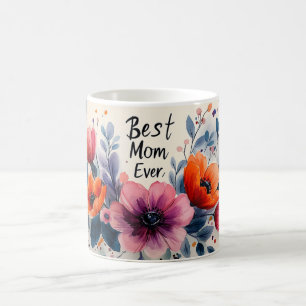 Taza De Café Regalo del Día de la Madre Elegante Acuarela Mejor