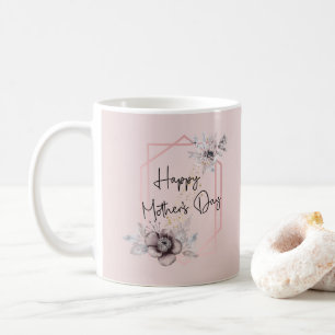 Taza De Café Regalo del día de la madre floral rosa con foto pa