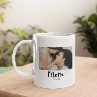 Taza De Café Regalo del Día de la Madre Foto Blanca 