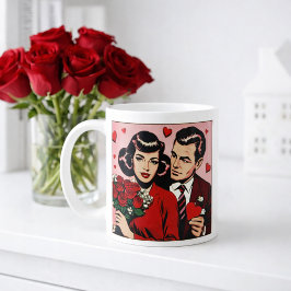 Taza De Café Regalo del Día de San Valentín de cómic romántico 