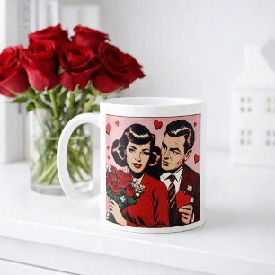 Taza De Café Regalo del Día de San Valentín de cómic romántico 