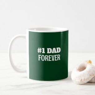 Taza De Café Regalo del Día del Padre Verde y Blanco #1 Padre p
