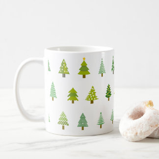 Taza De Café Regalo del elefante blanco del árbol de Navidad