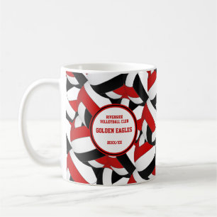 Taza De Café regalo del equipo de voleibol rojo negro