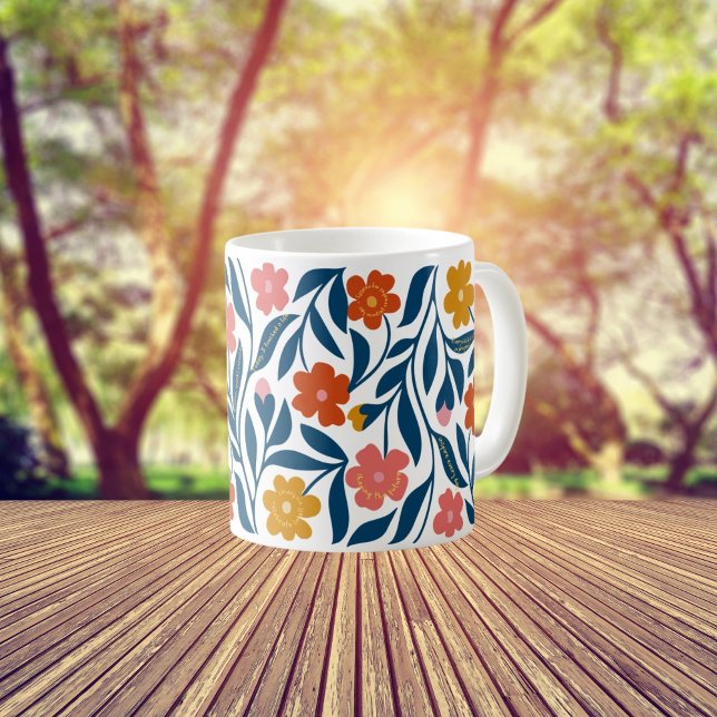 Taza De Café Regalo del profesor de flores folklórico del Boho  (Subido por el creador)