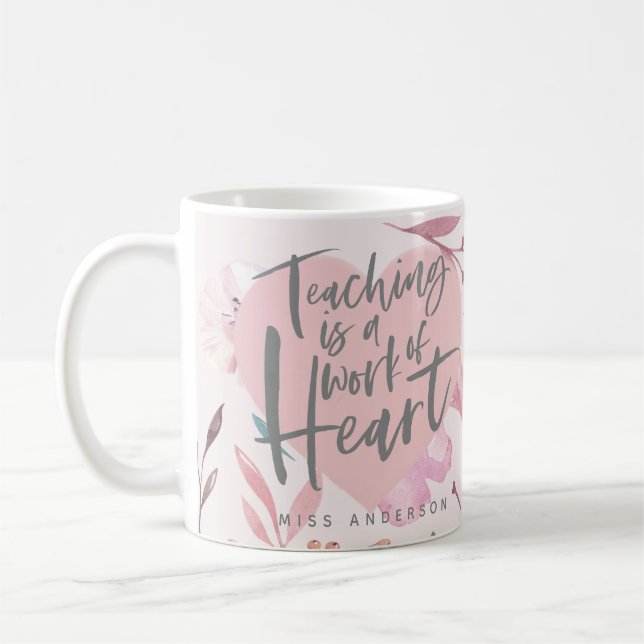 Taza De Café Regalo del profesorado acuarela (Izquierda)