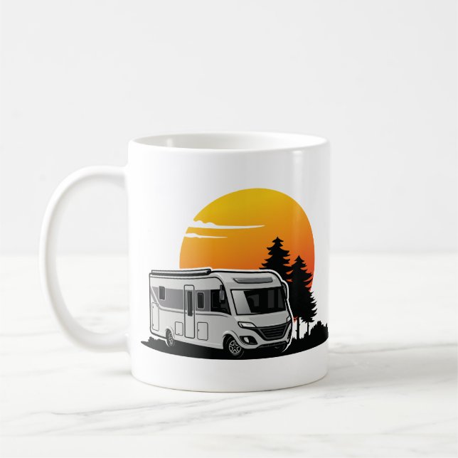 Taza De Café Regalo del propietario del automóvil retro Sunset  (Izquierda)