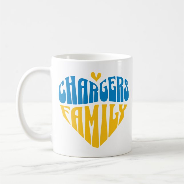 Taza De Café Regalo del ventilador de la familia Chargers (Izquierda)