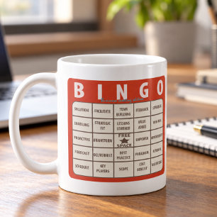 Taza De Café Regalo divertido de bingo de palabras de moda de o