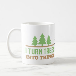 Taza De Café Regalo divertido de carpintería convierto árboles