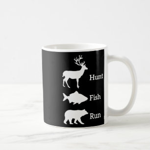 Taza De Café Regalo divertido de caza de pesca de osos corriend
