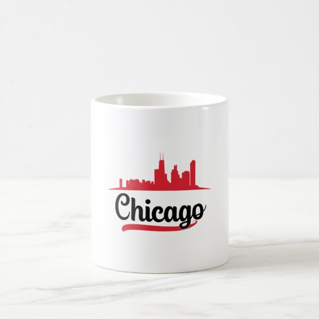 Taza De Café Regalo divertido de Chicago USA City Cityscape Sky (Centro)