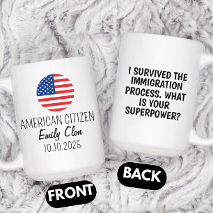 Taza De Café Regalo divertido de ciudadanía estadounidense Pers