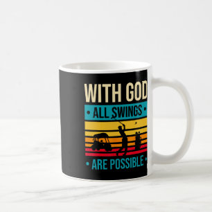Taza De Café Regalo divertido de golf cristiano – Con Dios todo