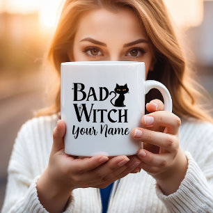 Taza De Café Regalo divertido de Halloween de bruja mala gato n