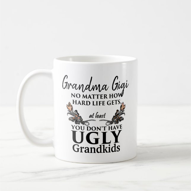 Taza De Café Regalo divertido de la abuela - ningunos nietos (Izquierda)