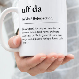 Taza De Café Regalo divertido de la herencia noruega Uff Da Nor