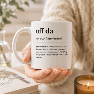 Taza De Café Regalo divertido de la herencia noruega Uff Da Nor