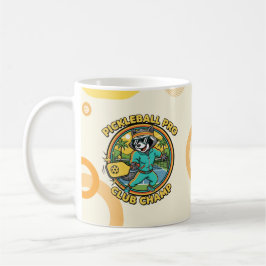 Taza De Café Regalo divertido de mapache de pickleball retro